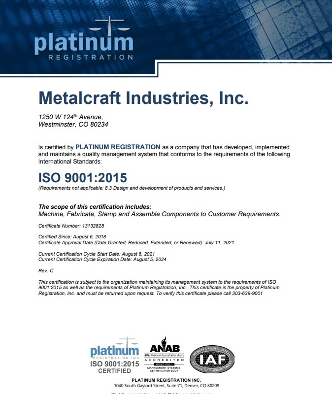 Metalcraft ISO